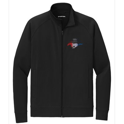 Red White Blue Mustang Logo Stretch Full-Zip Cadet Jacket