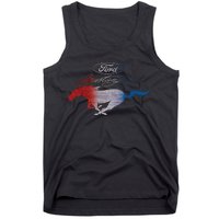 Red White Blue Mustang Logo Tank Top