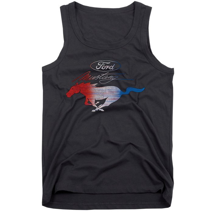 Red White Blue Mustang Logo Tank Top