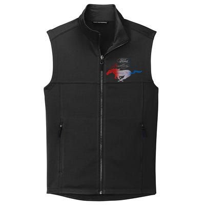 Red White Blue Mustang Logo Collective Smooth Fleece Vest