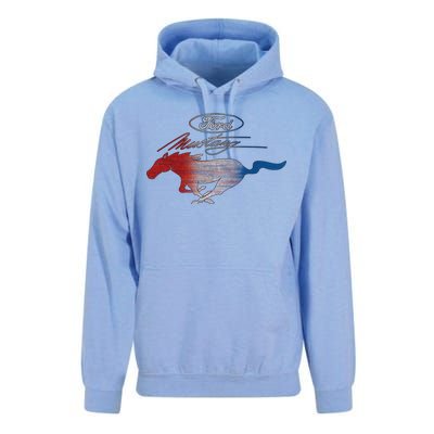 Red White Blue Mustang Logo Unisex Surf Hoodie