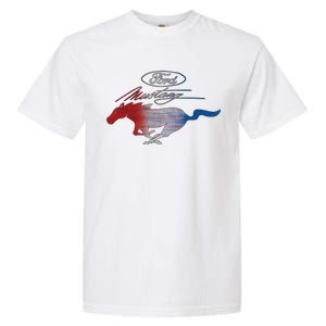 Red White Blue Mustang Logo Garment-Dyed Heavyweight T-Shirt