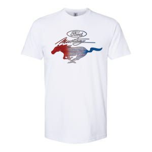 Red White Blue Mustang Logo Softstyle CVC T-Shirt