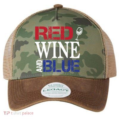 Red Wine and Blue USA Flag Legacy Tie Dye Trucker Hat