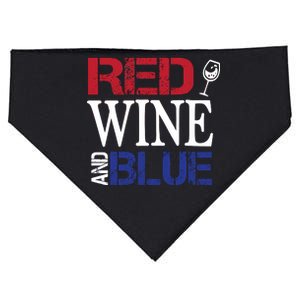 Red Wine and Blue USA Flag USA-Made Doggie Bandana