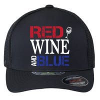 Red Wine and Blue USA Flag Flexfit Unipanel Trucker Cap