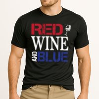 Red Wine and Blue USA Flag Cooling Performance Crew T-Shirt
