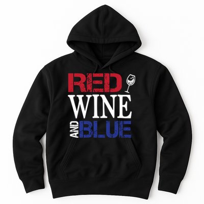 Red Wine and Blue USA Flag Hoodie