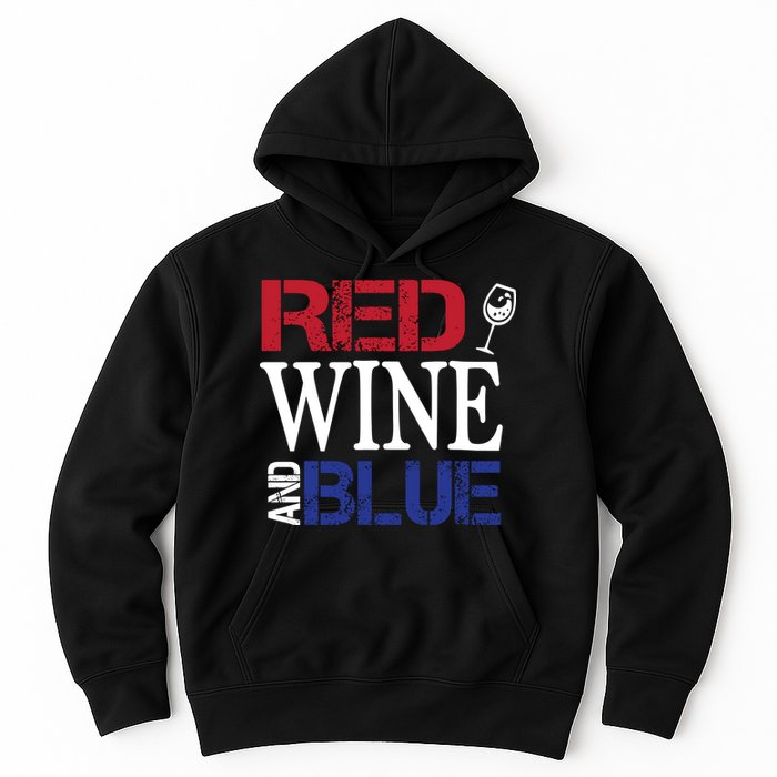 Red Wine and Blue USA Flag Hoodie