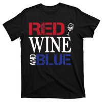 Red Wine and Blue USA Flag T-Shirt