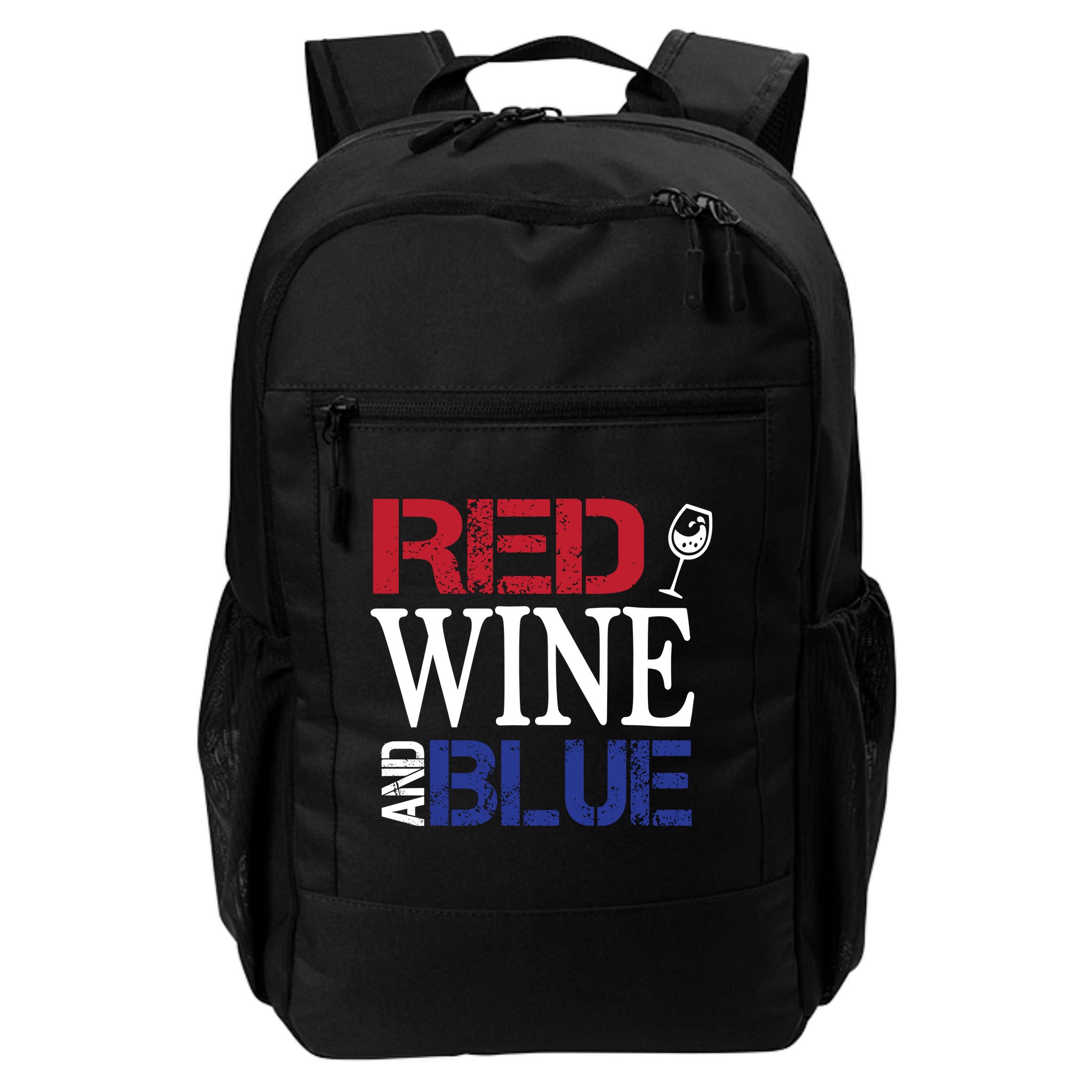 Red Wine and Blue USA Flag Backpack