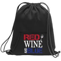 Red Wine and Blue USA Flag Sweatshirt Cinch Pack Bag