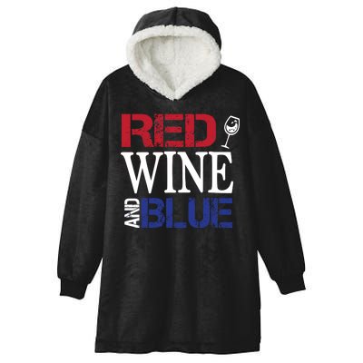 Red Wine and Blue USA Flag Hooded Wearable Blanket