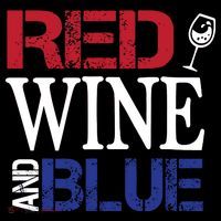 Red Wine and Blue USA Flag Button