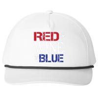 Red Wine and Blue USA Flag Snapback Five-Panel Rope Hat