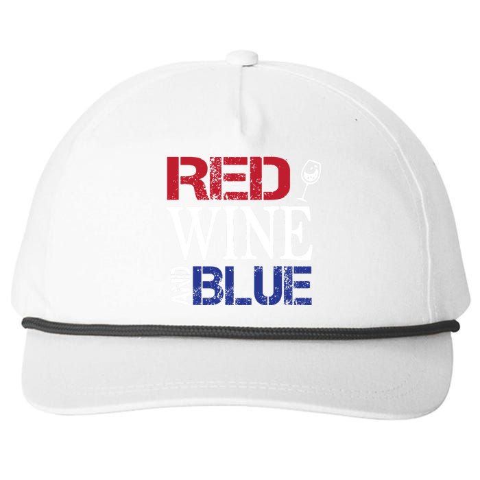 Red Wine and Blue USA Flag Snapback Five-Panel Rope Hat