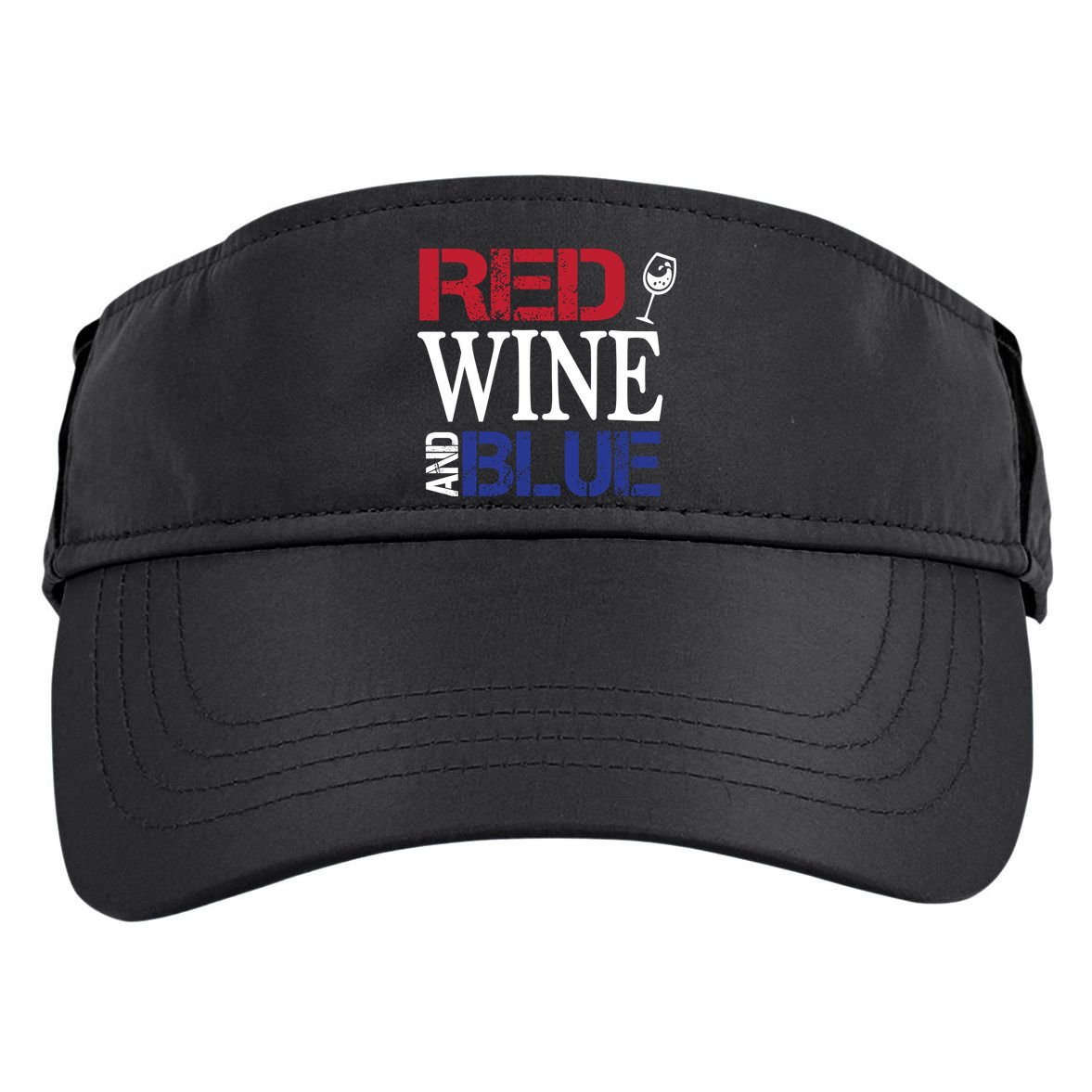 Red Wine and Blue USA Flag Adult Drive Performance Visor