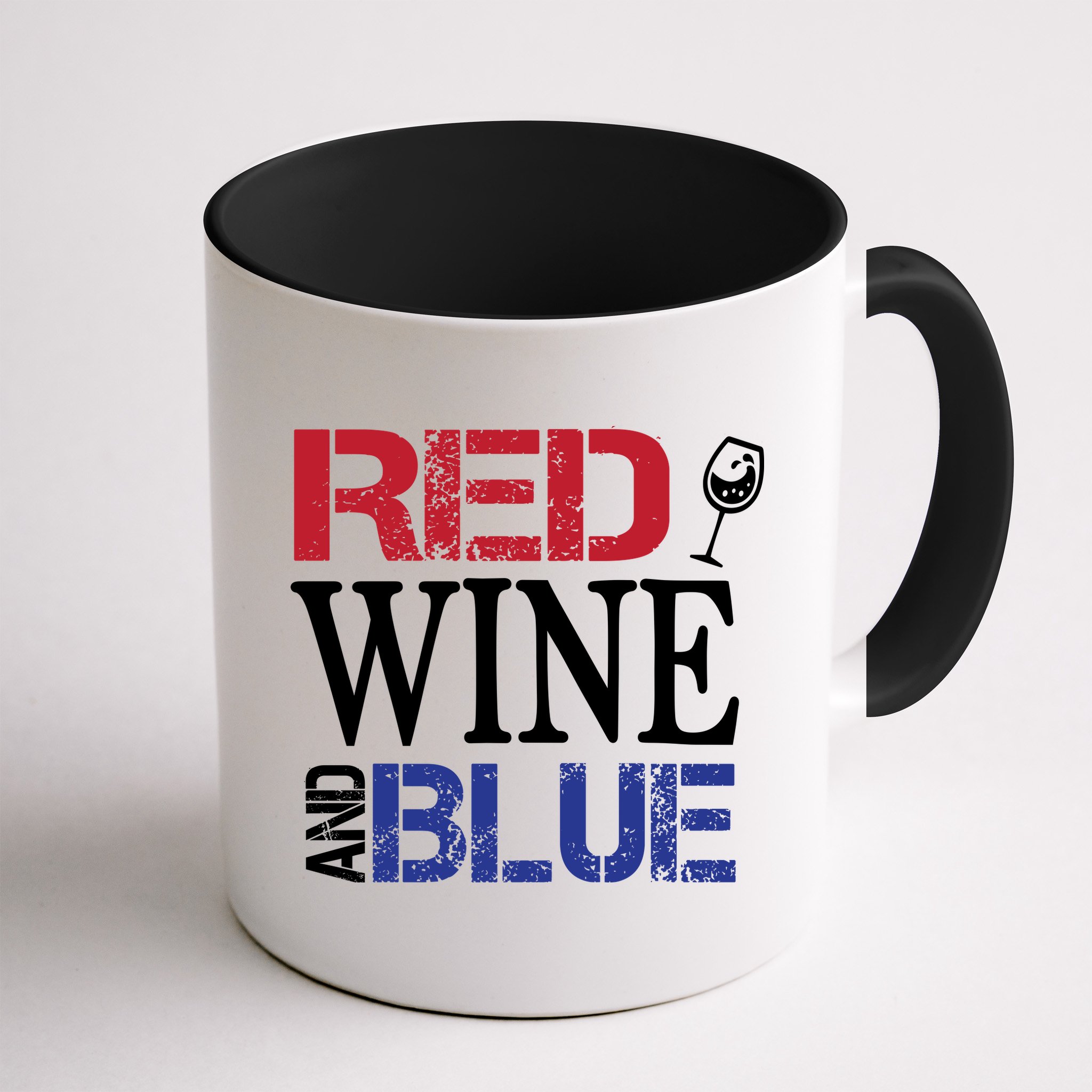 Red Wine and Blue USA Flag Mug