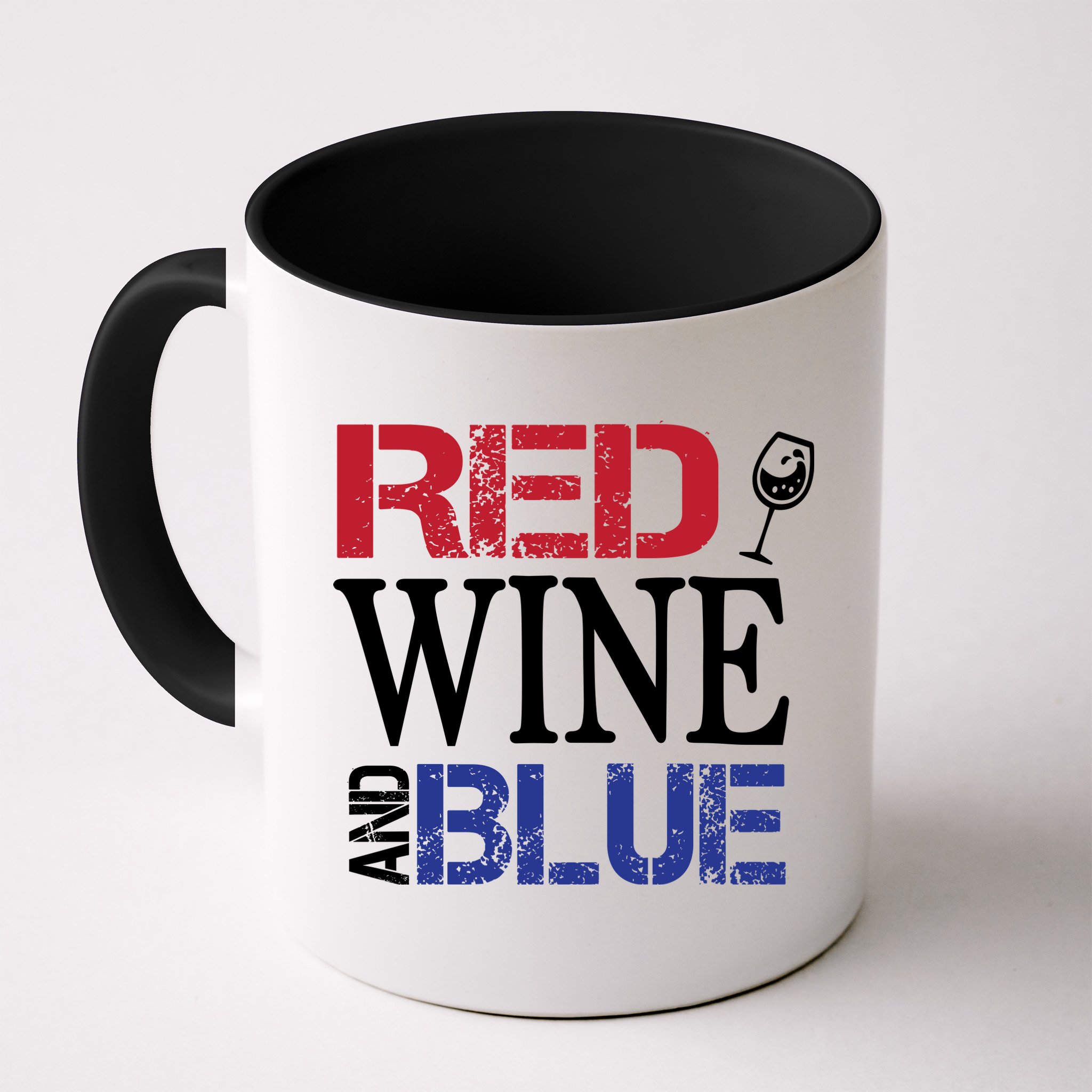 Red Wine and Blue USA Flag Mug