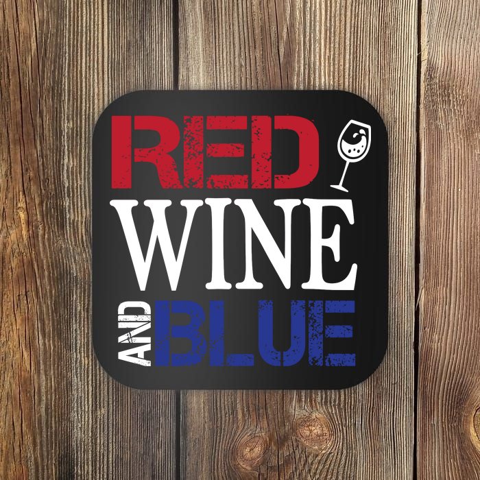 Red Wine and Blue USA Flag Coaster