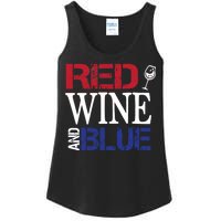 Red Wine and Blue USA Flag Ladies Essential Tank