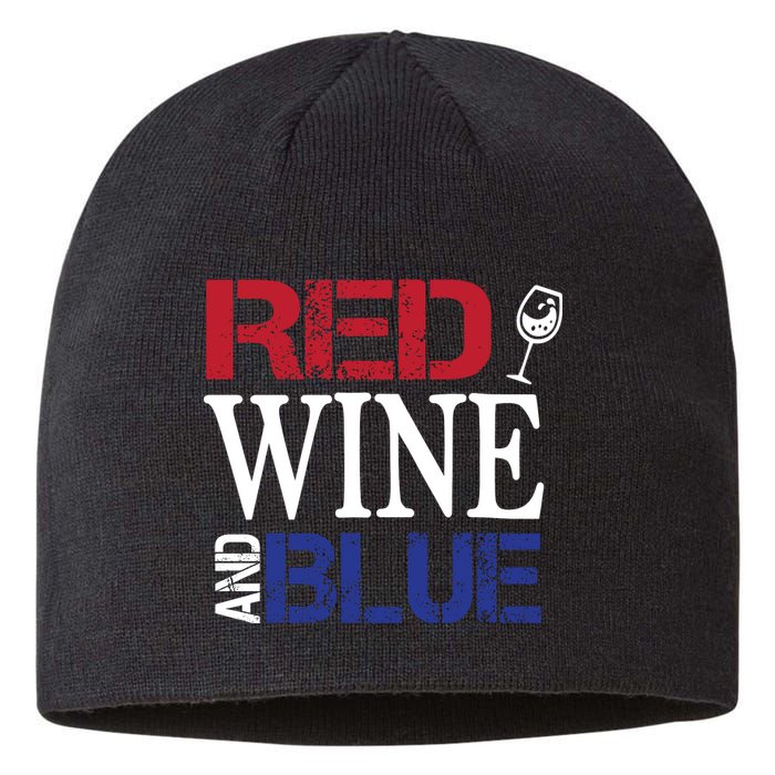 Red Wine and Blue USA Flag Sustainable Beanie