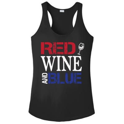 Red Wine and Blue USA Flag Ladies PosiCharge Competitor Racerback Tank