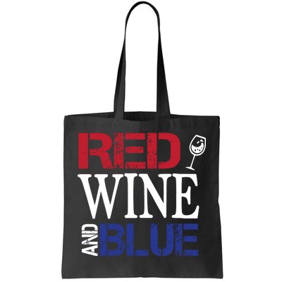 Red Wine and Blue USA Flag Tote Bag