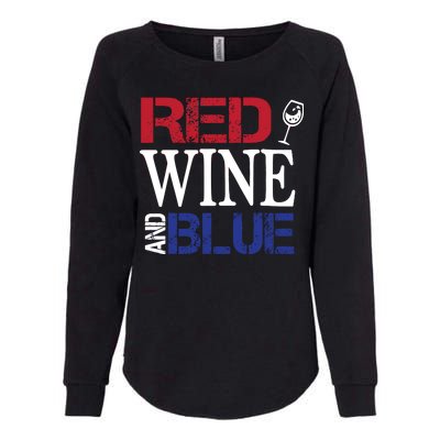 Red Wine and Blue USA Flag Womens California Wash Sweatshirt