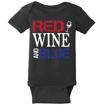 Red Wine and Blue USA Flag Baby Bodysuit