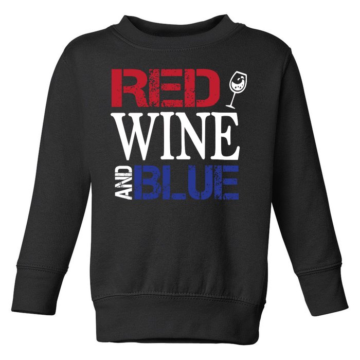 Red Wine and Blue USA Flag Toddler Sweatshirt