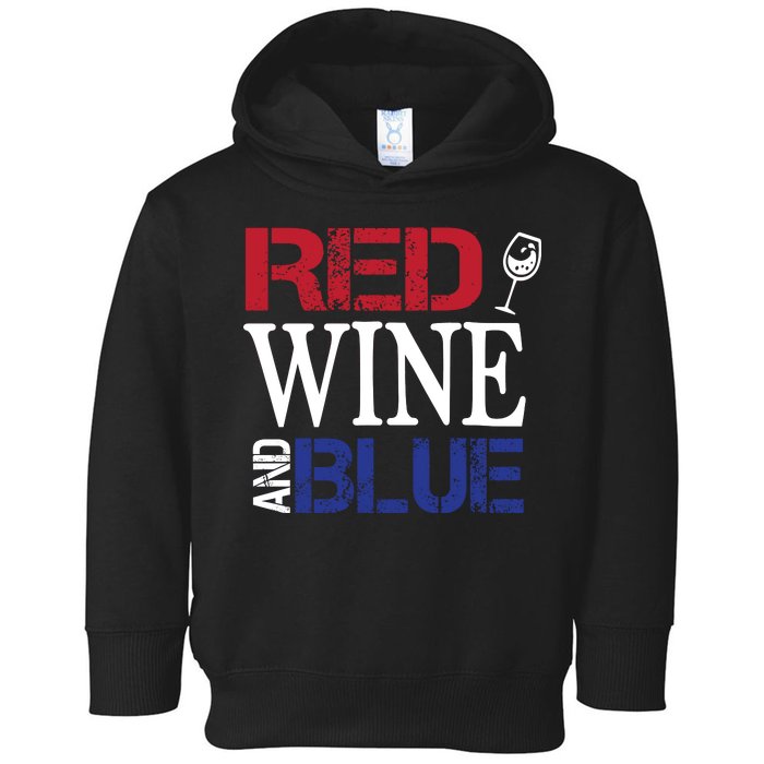 Red Wine and Blue USA Flag Toddler Hoodie