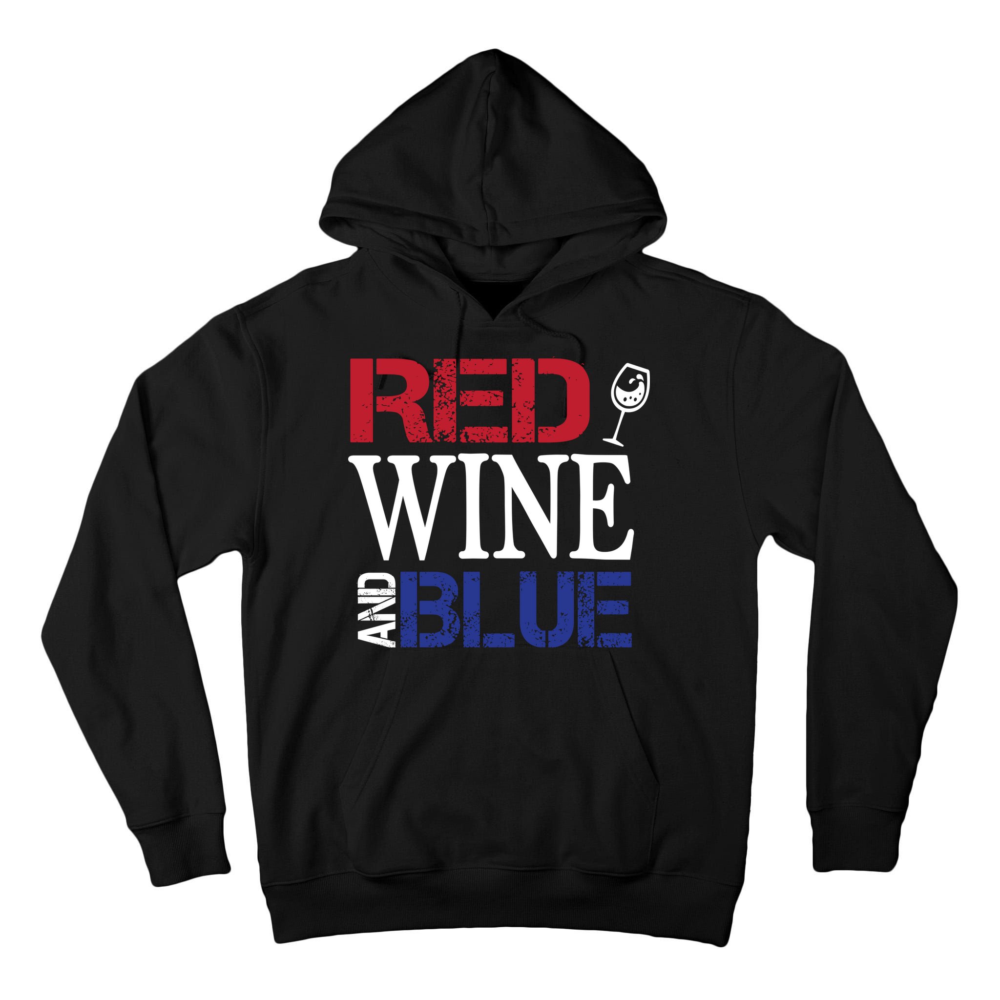 Red Wine and Blue USA Flag Tall Hoodie