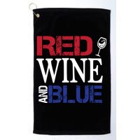 Red Wine and Blue USA Flag Golf Towel