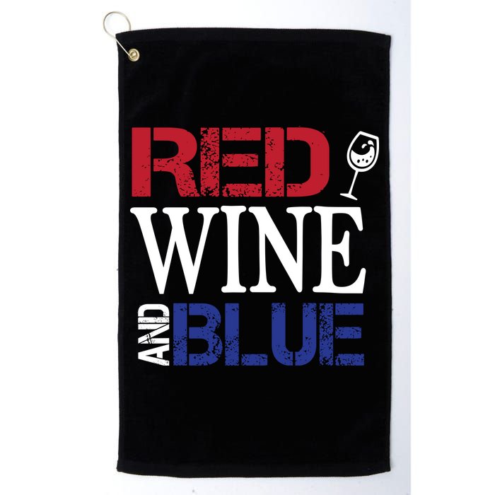 Red Wine and Blue USA Flag Golf Towel