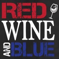 Red Wine and Blue USA Flag Golf Towel
