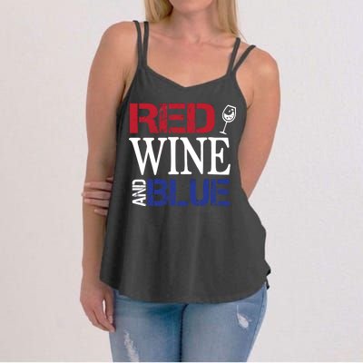 Red Wine and Blue USA Flag Women's Strappy Tank