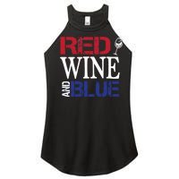 Red Wine and Blue USA Flag Women's Perfect Tri Rocker Tank