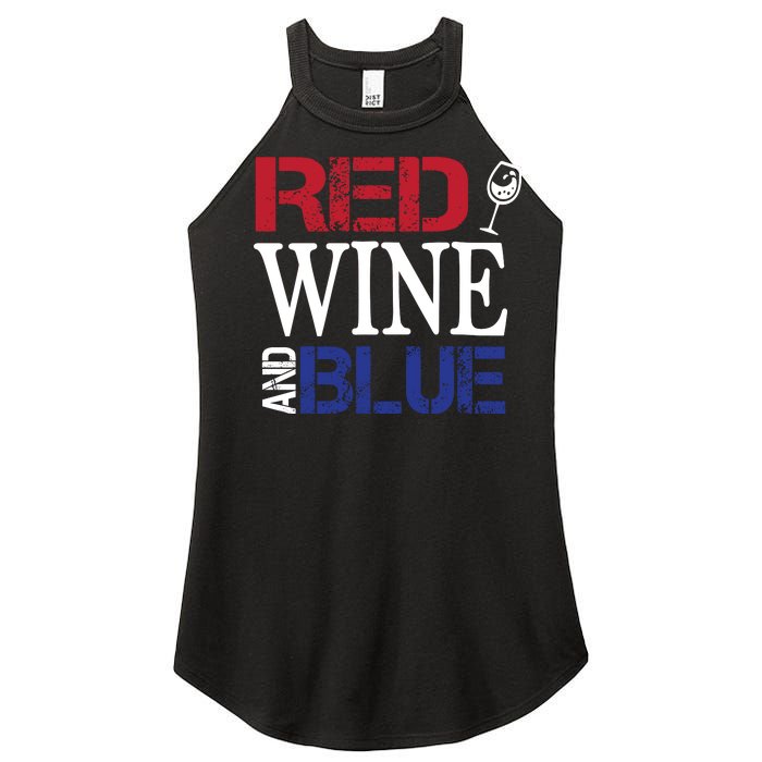 Red Wine and Blue USA Flag Women's Perfect Tri Rocker Tank