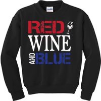 Red Wine and Blue USA Flag Kids Sweatshirt