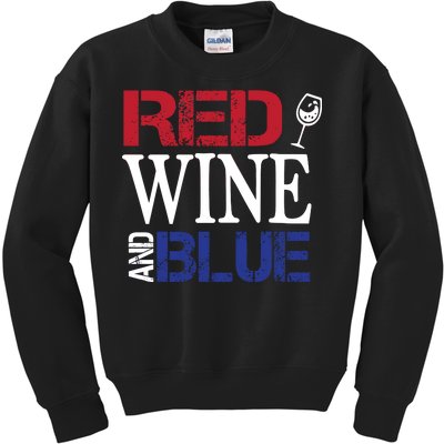 Red Wine and Blue USA Flag Kids Sweatshirt