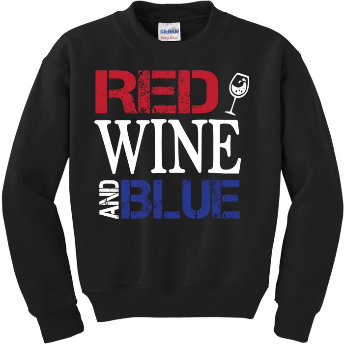 Red Wine and Blue USA Flag Kids Sweatshirt