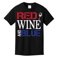 Red Wine and Blue USA Flag Kids T-Shirt