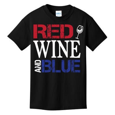 Red Wine and Blue USA Flag Kids T-Shirt