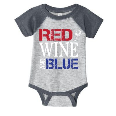 Red Wine and Blue USA Flag Infant Baby Jersey Bodysuit