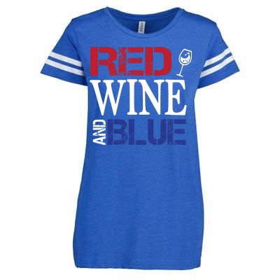 Red Wine and Blue USA Flag Enza Ladies Jersey Football T-Shirt