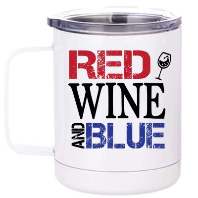 Red Wine and Blue USA Flag 12 oz Stainless Steel Tumbler Cup