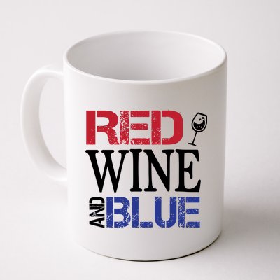 Red Wine and Blue USA Flag Coffee Mug