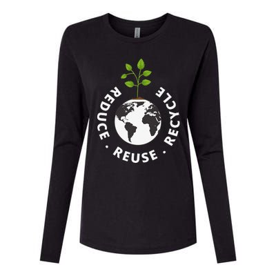 Recycling Earth Day Gift Environment Reduce Reuse Recycle Womens Cotton Relaxed Long Sleeve T-Shirt