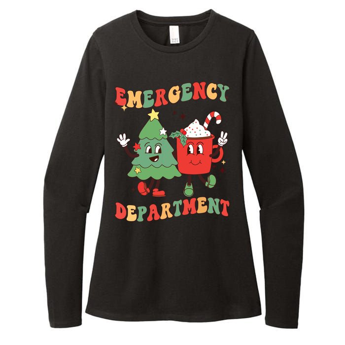 Retro Emergency Department Er Nurse Christmas Emergency Room Womens CVC Long Sleeve Shirt